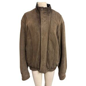Vintage Wilsons Leather Mens Brown Genuine Leather Bomber Jacket L